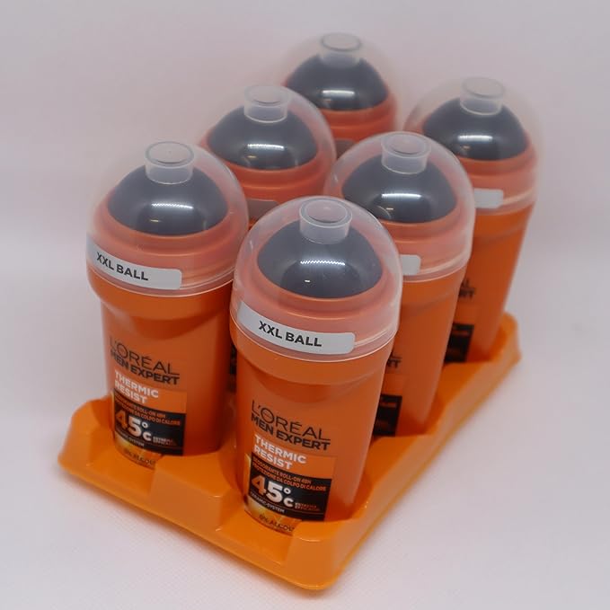 L'Oréal Paris Men Expert 48H Thermic Resist Anti-Perspirant Roll On Deodorant for Men, 50ml Pack of 6, Bulk Buy